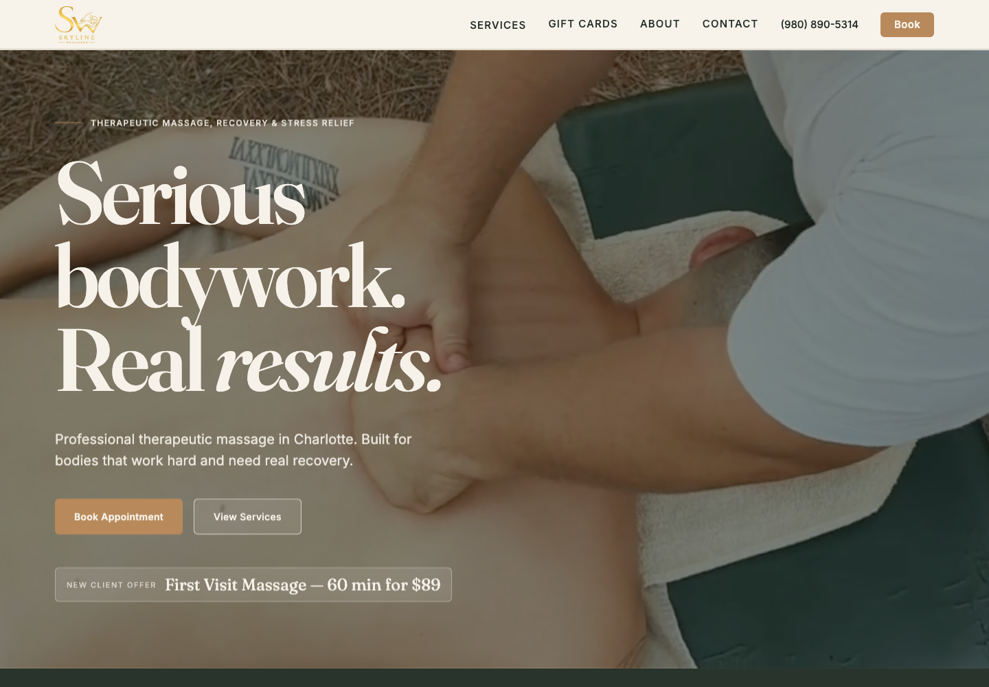 Skyline Wellness website hero